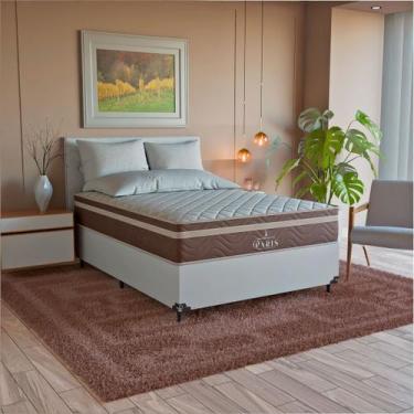 Imagem de Cama Box Viúva Branco + Colchão Paris Molas Ensacadas - eShop casa, Co
