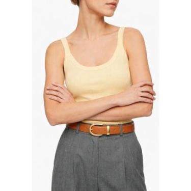 Imagem de Cinto Fivela Gold D Bell Outelet Fashion Caramelo-Feminino