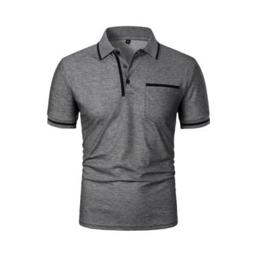 Imagem de Camisas Polo Masculinas Casuais De Verão, Respiráveis, De Manga Curta,