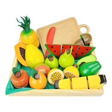 Imagem de Brinquedo Educativo Comidinhas Kit Frutinhas Com Corte 11pçs