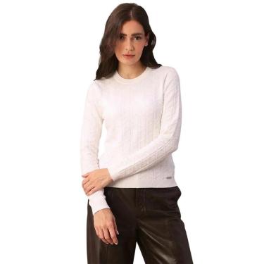 Imagem de Blusa Tricot Calvin Klein Com Logo Off White Feminino-Feminino