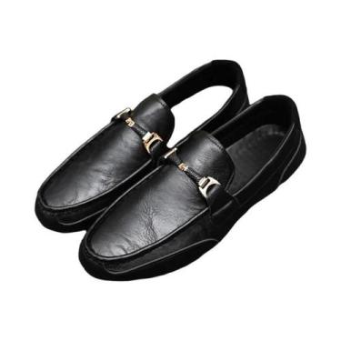 Imagem de Mocassins Casuais Masculinos Respiráveis Com Fivela Horsebit Retrô Sli