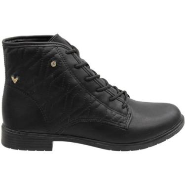 Imagem de Bota Coturno Cano Médio Mississipi Apliques Metalicos Feminina, Preto,