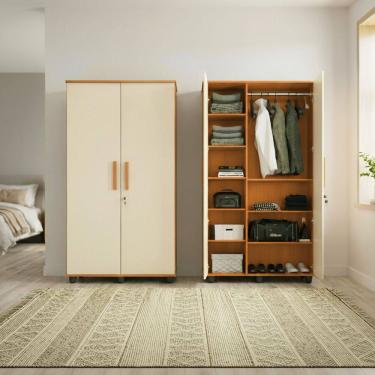 Imagem de Kit com 2 Armários Organizadores Multiuso Gold 2 Portas para Organização da Casa - Natu...