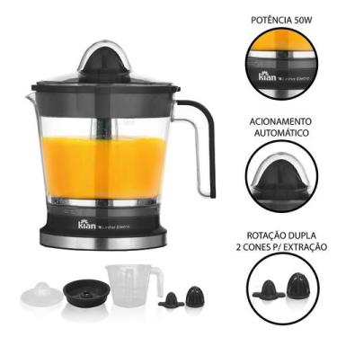 Imagem de Espremedor de Frutas Elétrico Turbo 1,2L Preto 127V Kian