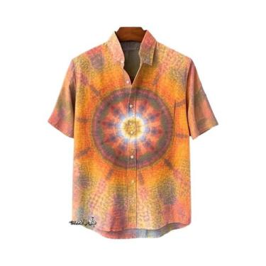 Imagem de Camisa De Linho Estampada Floral Verão 2025 Masculina E Feminina Com G