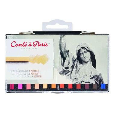Imagem de Giz Pastel Seco Conté a Paris Carre Retrato 12 Cores 50129 - CONTE A P