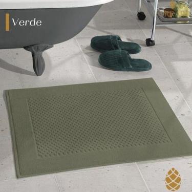 Imagem de Piso Atoalhado Dohler Prime Liso Verde 50x70cm 100% Algodão