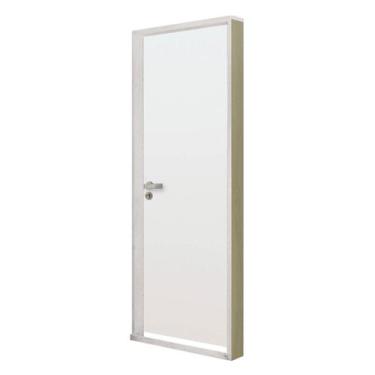 Imagem de Kit Porta de Madeira Lisa 212x85cm com Batente de Alumínio 3,6cm Ecoma