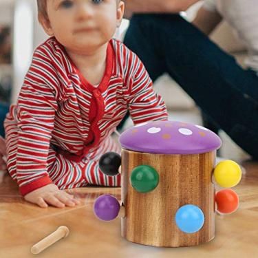 Imagem de Brinquedo magnético de madeira, brinquedo educacional infantil de borda lisa arredondada, para bebê(Insetos que pegam cogumelos)