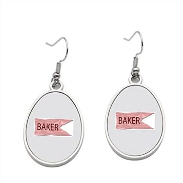 Imagem de Brinco de bandeira de seda da padeira – Brincos pendurados para meninas – Presente de festa de aniversário dos namorados