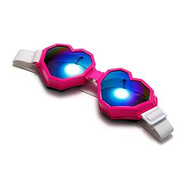 Imagem de Óculos de sol em forma de coração Óculos de sol femininos de uma peça lente gradiente superdimensionada Óculos de sol feminino, 2, mostrar como imagem