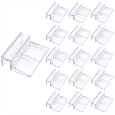 Imagem de LEEFONE Clipe de tampa de aquário de acrílico de 10 mm, 16 peças, clipe de tampa de vidro transparente para tanque de peixes clipes de tampa universais para aquários sem aro