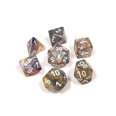 Imagem de Conjunto de dados festivos poliédricos com 7 matrizes - carrossel com números brancos CHX-27440