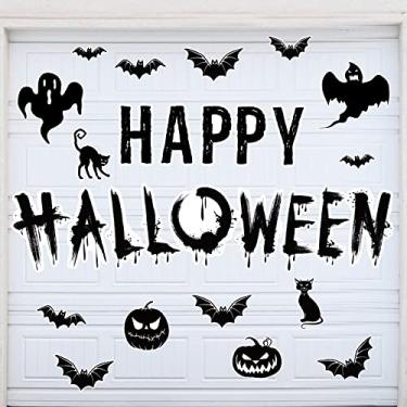 Imagem de 24 peças decoração de porta de garagem preto ímãs de porta de garagem decorações magnéticas ímã de morcego decorações de garagem ímãs de geladeira decalque magnético para carro interno ao ar livre cozinha veículos de geladeira