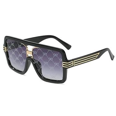 Imagem de Óculos de sol vintage de uma peça com estampa de leopardo para mulheres óculos de sol quadrados masculinos hip hop, 5, tamanho único