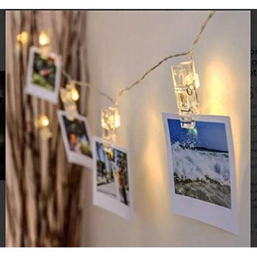 Imagem de Prendedor Clipe Cordão Varal Pregador Luminoso Led P/Foto