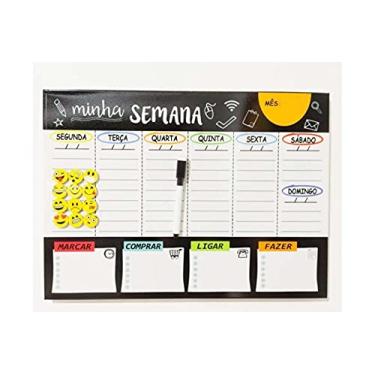 Imagem de Painel Organizador Semanal 29X40 Com Caneta E 12 Imãs Emoji
