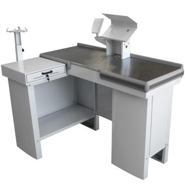 Imagem de Checkout Leve Caixa Supermercado De 1,30M Mesa Reta Com Kit Automação Balcão de compras - Innal