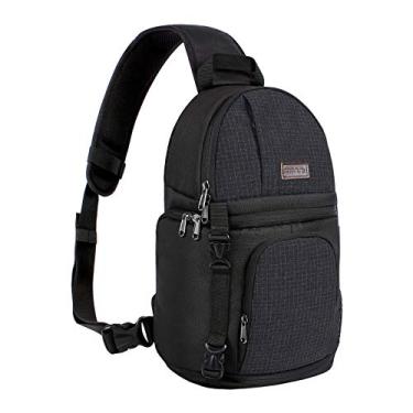 Imagem de MOSISO Bolsa tiracolo para câmera, DSLR/SLR/mirrorless, mochila fotográfica à prova de choque, com suporte de tripé e inserções modulares removíveis, compatível com Canon/Nikon/Sony/Fuji, preta