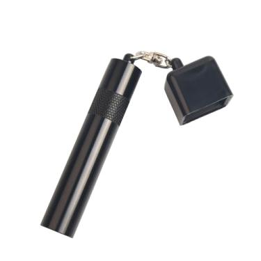 Imagem de LAKE OF FIRE Modelador de ponta de sinuca 3 em 1 com ferramenta de reparo, armazenamento de ponta de taco e suporte de giz de bilhar (preto)