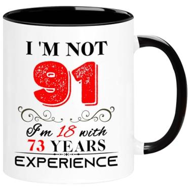 Imagem de 1933 Caneca de aniversário de 91 anos para mulheres e homens, presentes de aniversário de 91 anos para mãe, pai, avó, avô, esposa, marido, tio, tia, irmã, melhores amigos, colegas de trabalho, ela,