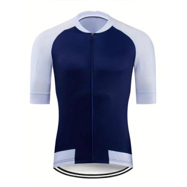 Imagem de Camisa masculina off-road motocross Jersey Mountain Bike Downhill, camisa de ciclismo de manga curta, 3 bolsos traseiros, 0111, P