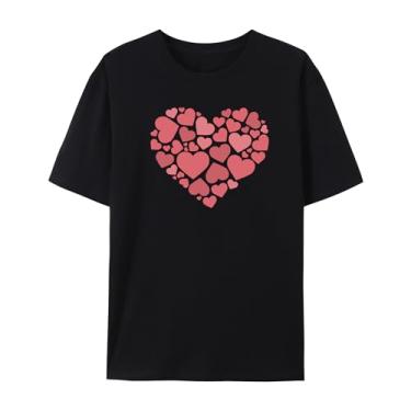 Imagem de Camiseta Love Graphic para amigos Love Funny Graphic para homens e mulheres para o amor, Preto, 5G