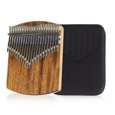 Imagem de BailingDS Piano de polegar 21 tons kalimba cromático tom inteiro Kalimba dedo piano profissional polegar piano iniciante kalimba instrumento presente para amigos (mogno)