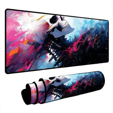 Imagem de Mouse Pad Gamer Deskpad Speed Extra Grande Profissional com Borda Costurada - Caveira Colors