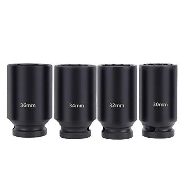 Imagem de Soquete de Impacto de 4 Unidades, Alta Dureza, Aço Cromo Molibdênio, Unidade Hexagonal Dupla de 1/2 pol., Especificações 30 Mm, 32 Mm, 34 Mm, 36 Mm, para Processamento Padrão