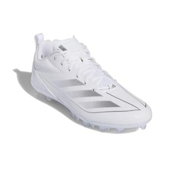Imagem de adidas Tênis masculino de futebol americano Adizero Electric.2, Branco/Prata Metálico/Branco, 46