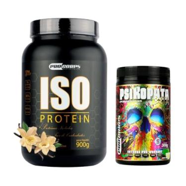 Imagem de Whey Protein Isolado Sem Lactose Em Pote De 900g + Pré Treino Psikopata Beta 300g - Pro Corps (900g, Baunilha - Limão)