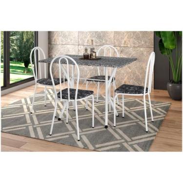 Imagem de Mesa de Jantar 4 Cadeiras Retangular Branca - Artefamol America Bruna,