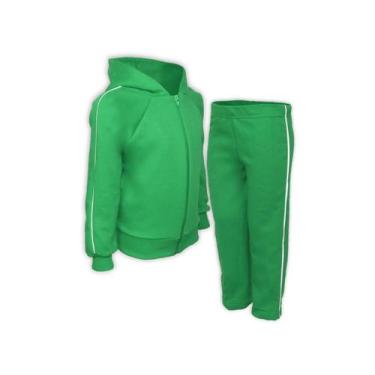 Imagem de Conjunto Infantil Abrigo Agasalho Calça Blusa Frio Verde Bandeira - De