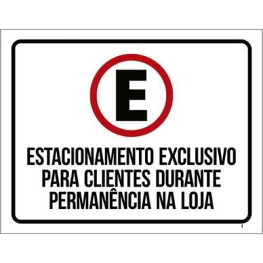 Imagem de Kit 5 Placa Estacionamento Exclusivo Clientes Loja Hor36X46 - Sinalizo