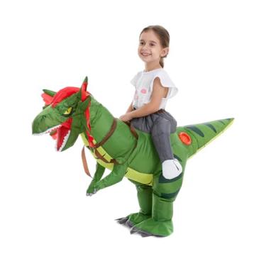Imagem de HSCTEK Inflatable Dinosaur Costume Toddler, Blow Up Riding Dilophosauru Cosplay Kids Baby Boys Girls, Ride On Dino Halloween Costume Children