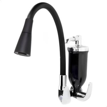 Imagem de SOFTINOX Torneira de Parede com Filtro Gourmet Flexível Preta para Cozinha em ABS Refor...