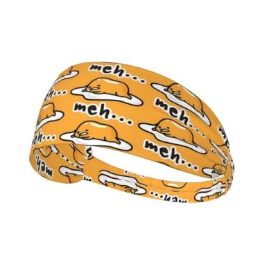 Imagem de DSSWTP Gudetama Fitas de cabelo fofas para treino, moda esportiva, faixas de cabelo para ioga, para fitness, elástico, atlético, antiderrapante, absorvente de cabeça, para homens, mulheres, meninas,