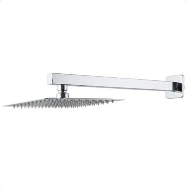Imagem de Ducha Chuveiro Quadrado 30x30 cm Aço Inox Para Aquecedor Solar ou a Gá