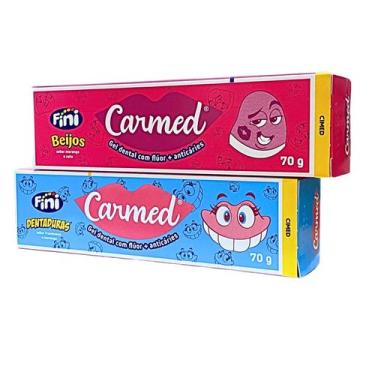 Imagem de Kit Carmed Gel Dental Fini Beijos e Dentaduras 70g
