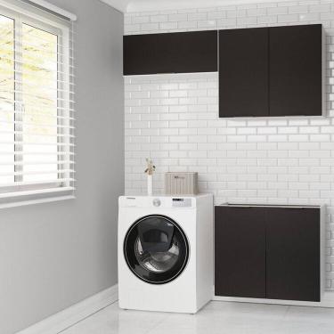 Imagem de Lavanderia Modulada 3 Peças sem Tampo sem Rodapé Ipanema Cabecasa Madeiramadeira Grafite Trama