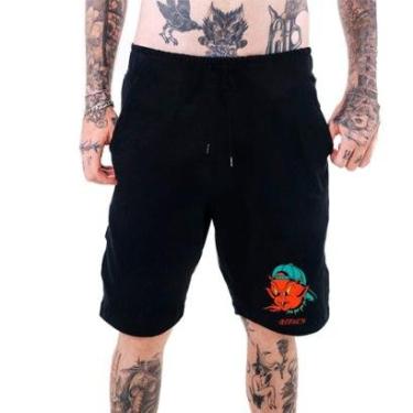Imagem de Bermuda Moletinho Masculina‎ Demon Abstract Im Angry And On Fire  Streetwear-Masculino