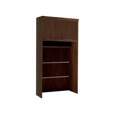 Imagem de Módulo de Quarto Solteiro Armário Ponte Aéreo Criative c/ 3 Portas Avelã - Bianchi