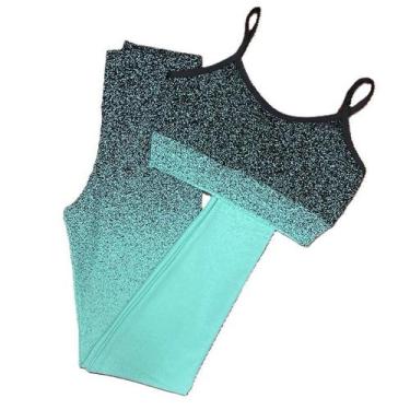 Imagem de Conjunto Degradê para Academia com Legging de Cintura Alta e Bojo - MD