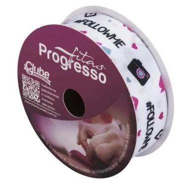 Imagem de Fita de cetim Redes Sociais Branca 22 mm COR 069 10 mt Fitas Progresso