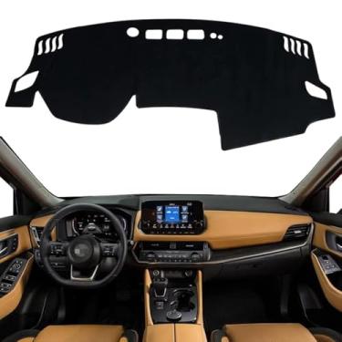 Imagem de KEEGTBOX Capa de painel de painel de console central interior personalizado compatível com acessórios de painel Nissan Rogue S SV SL SUV 2021 2022 (sem acabamento preto HUD)