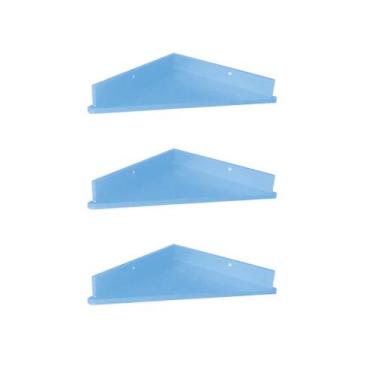 Imagem de Trio prateleiras canto em MDF Kit com 3 prataleiras cantoneira - Eraum