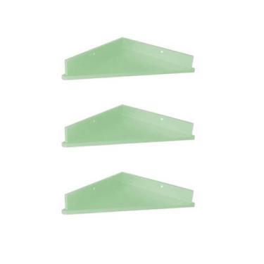 Imagem de Trio prateleiras canto em MDF Kit com 3 prataleiras cantoneira - Eraum