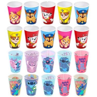 Imagem de 20 Copos Infantil Estampa do Patrulha Canina e Stitch para Base de Ovo